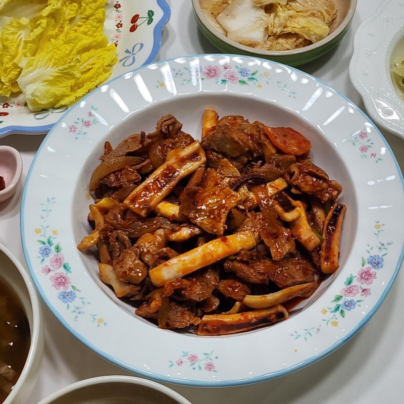 오삼불고기 황금 레시피 오징어 대패삼겹살볶음 양념 만들기