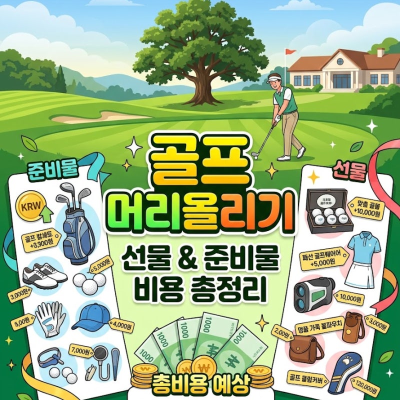 골프 머리올리기 선물과 준비물 비용 총정리
