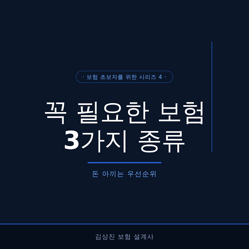꼭 필요한 보험 종류 3가지 — 우선순위만 알아도 돈 아낍니다