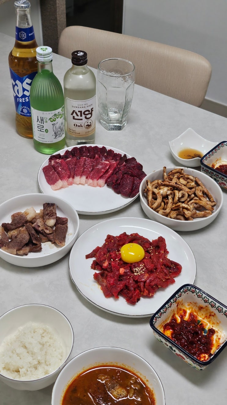  대구 오드레기 뭉티기 집에서 즐긴 이음한우 신선 생고기 후기