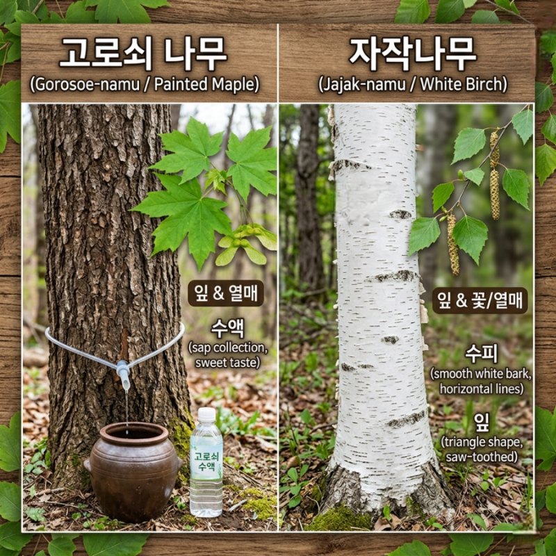 고로쇠 수액 vs 자작나무 수액 차이 총정리! 효능,다이어트,맛 비교 (2026 최신)