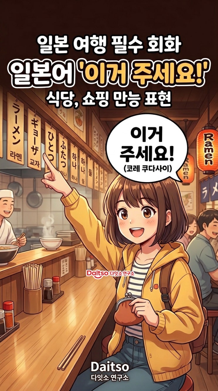  [일본 여행 필수 회화] 식당, 쇼핑할 때 "이거 주세요" 일본어 발음 (코레 쿠다사이) 완벽 정리