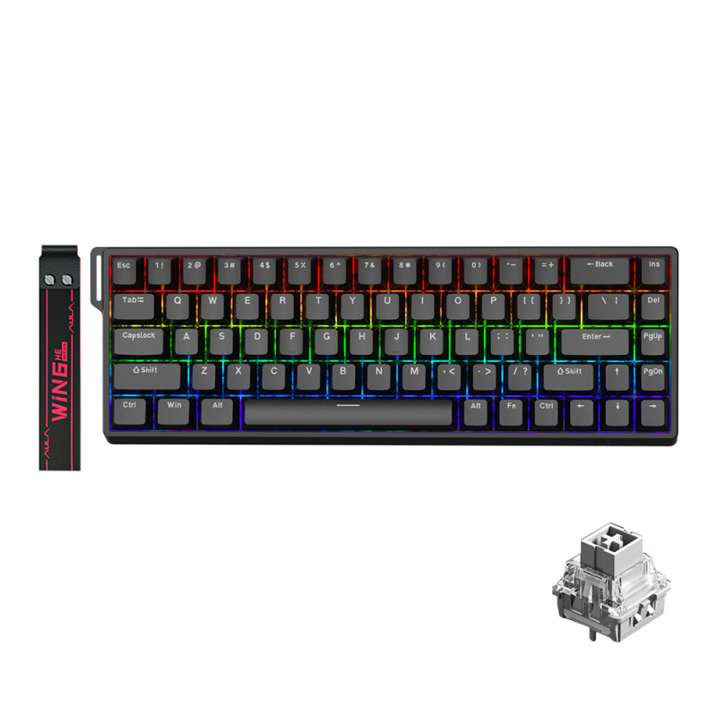 일상용으로 좋은 AULA WIN 68HE PRO MAX 마그네틱 축 게이밍 키보드 유선, RGB Wired, 추천