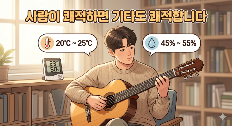 [클래식 기타 관리법] 겨울철 갈라짐과 여름철 변형을 막는 완벽한 온습도 조절 노하우 (댐핏....