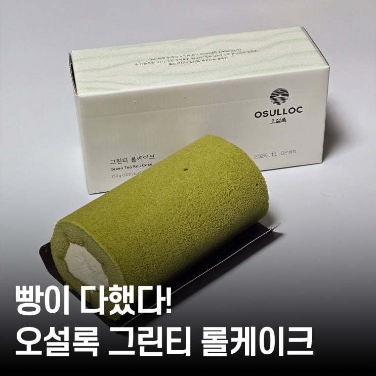  오설록 케이크 ｜ 그린티 롤케이크 솔직리뷰! 말차 케이크 입문자용으로 딱이야
