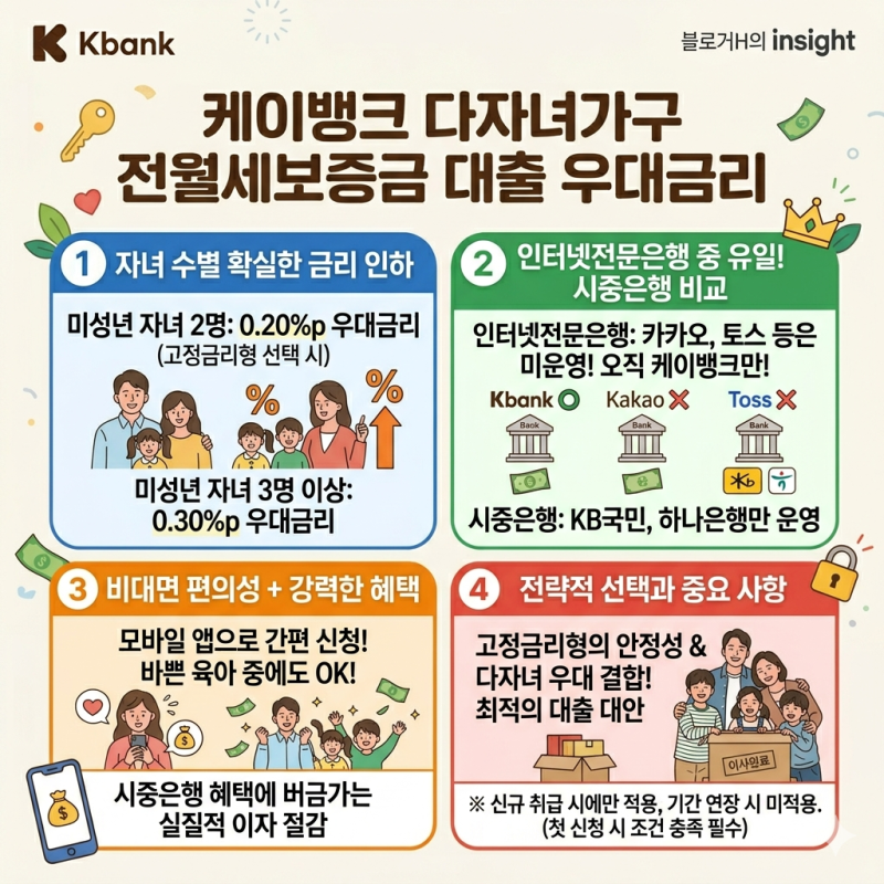 전세대출 금리 깎는 법? 아이 둘 이상이라면 필독! 케이뱅크 다자녀 전세대출 0.3%p 금리 할인 ....