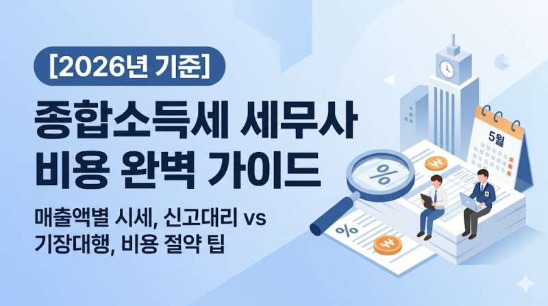 2026년 종합소득세 세무사 비용(신고대리/기장료)매출액별 완벽 정리