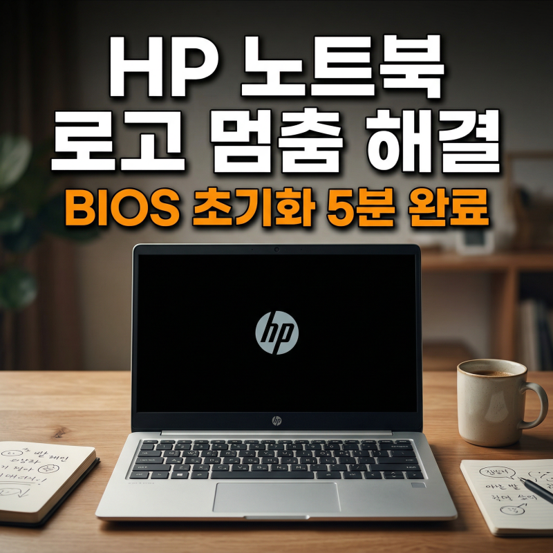 HP 노트북 로고 멈춤 해결법 – BIOS 초기화 2단계로 5분 안에 끝내는 법
