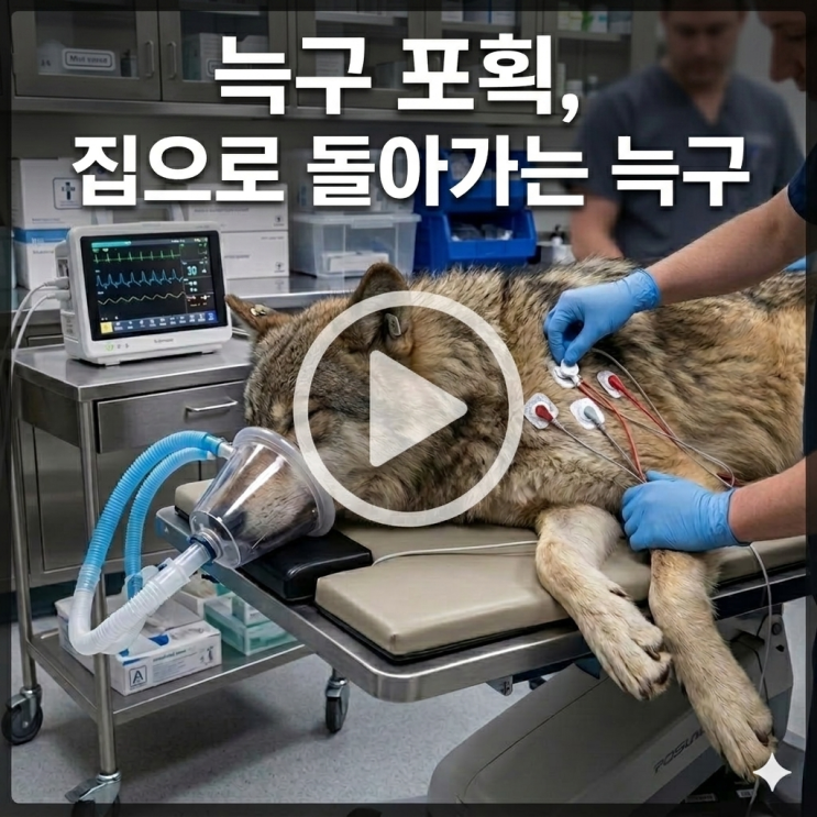  무사히 집으로 돌아가는 늑구