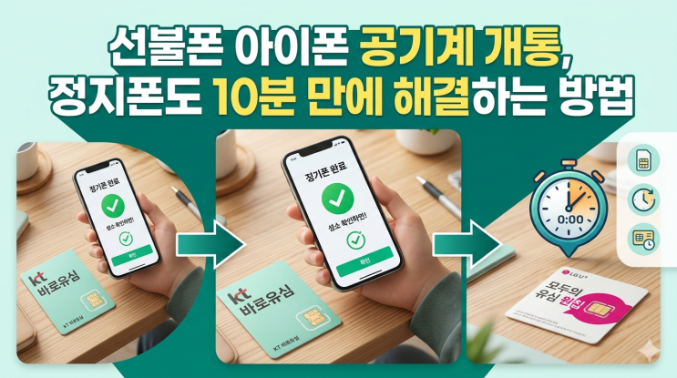  선불폰 아이폰 공기계 개통, 정지폰도 10분 만에 해결하는 방법
