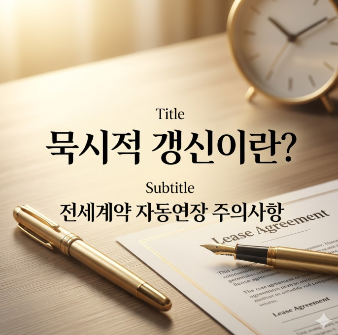  묵시적 갱신이란? 전세계약 자동연장 주의사항