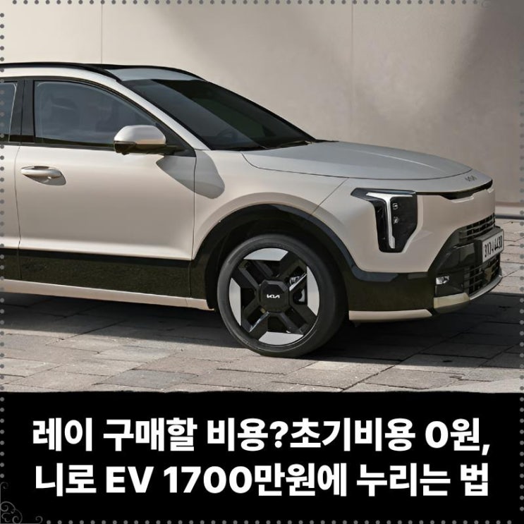  레이 구매할 비용으로? 초기비용 0원, 니로 EV 1700만원에 누리는 법