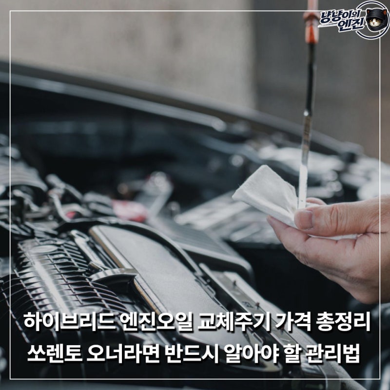 하이브리드 엔진오일 교체주기 가격 총정리, 쏘렌토 오너라면 반드시 알아야 할 관리법