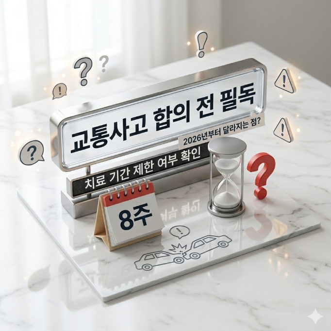  교통사고 합의 전 필독! 8주 룰 시행에 따른 치료 기간 제한 여부 확인