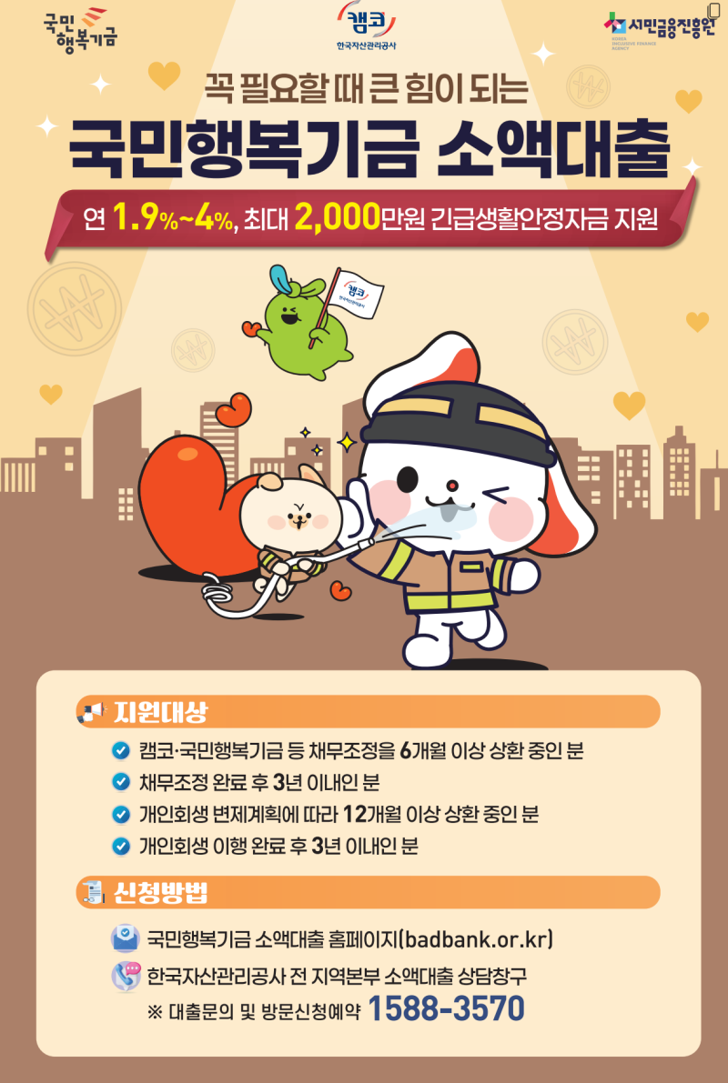 개인회생 변제 중 급전 필요할 때? 연 1.9% 국민행복기금 소액대출받는 방법