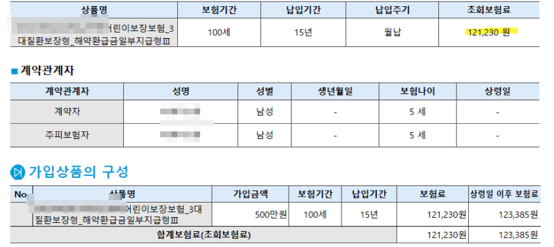 어린이 종합보험 추천 3대진단비보험 손해 없이 목돈되는 자녀보험추천 15년 납입 환급률 얼....