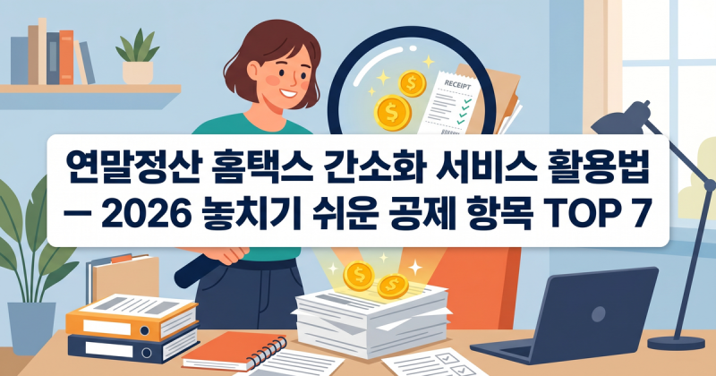 연말정산 홈택스 간소화 서비스 활용법 — 2026 놓치기 쉬운 공제 항목 TOP 7