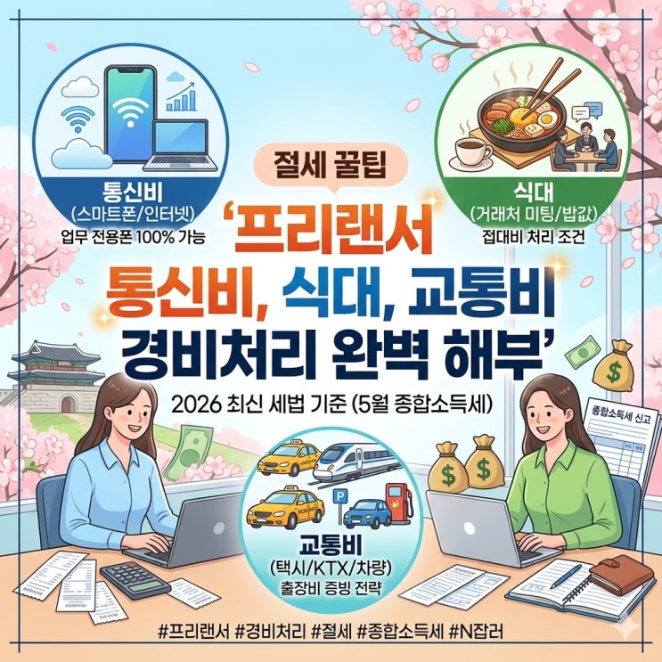  2026 프리랜서 종합소득세: 통신비, 식대, 교통비 경비처리 완벽 가이드