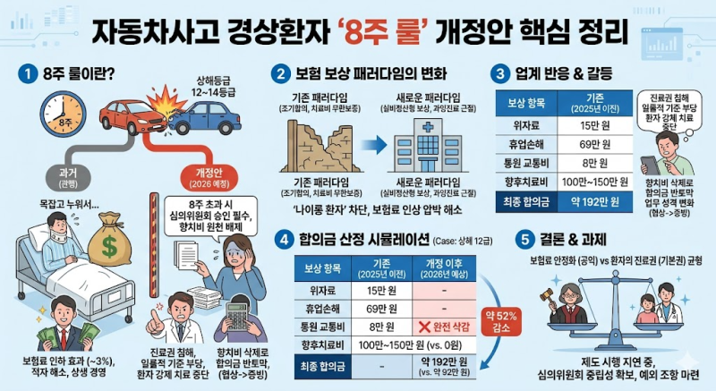 자동차보험 '8주 룰' 도입, 합의금 반토막날까?