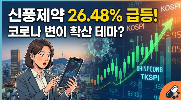  “감기인 줄 알았는데 폐가 하얗게” 신풍제약, 코로나 변이 확산에 주가 움직임은요