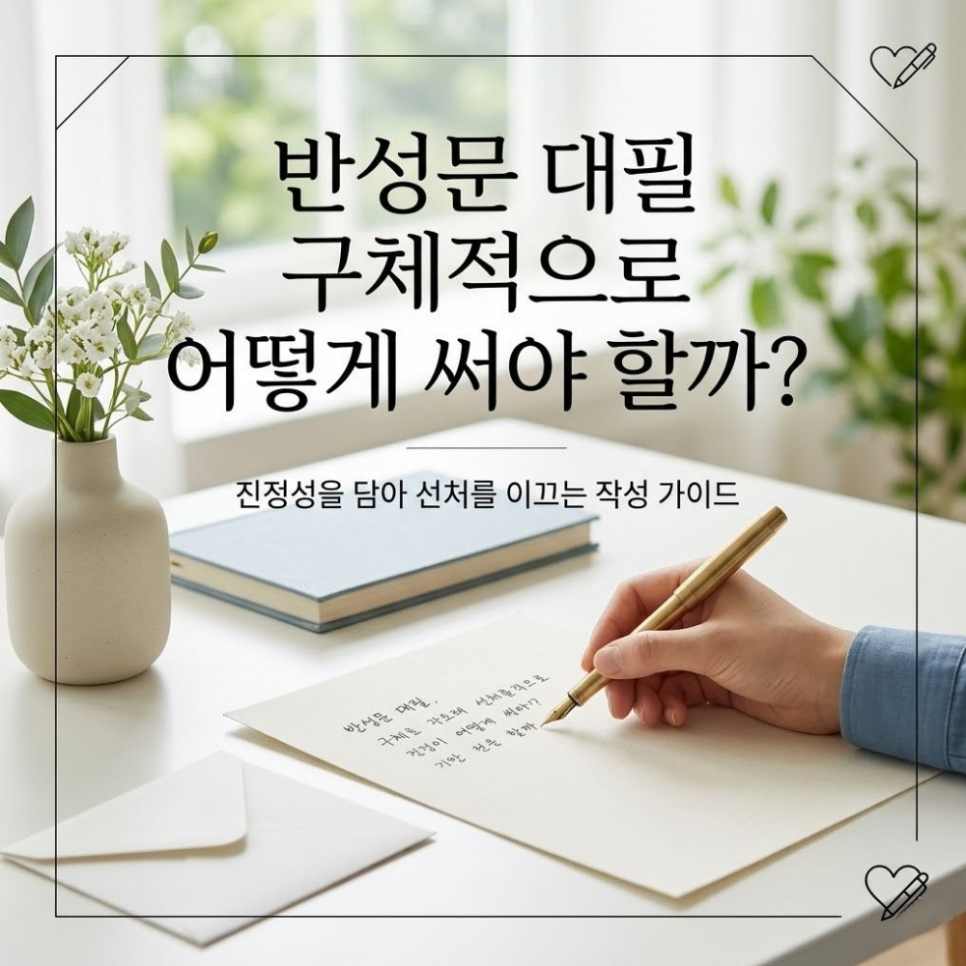 반성문대필 구체적으로 어떻게써야할까?