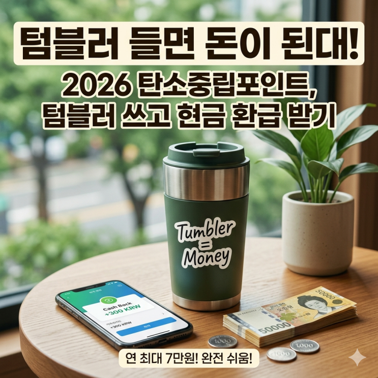  [앱테크 추천] 2026 탄소중립포인트 녹색생활 실천 가입, 텀블러 현금 환급 후기