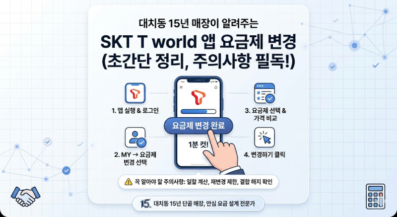 대치동 SKT T world 앱으로 요금제 변경하는 방법 (1분이면 끝)
