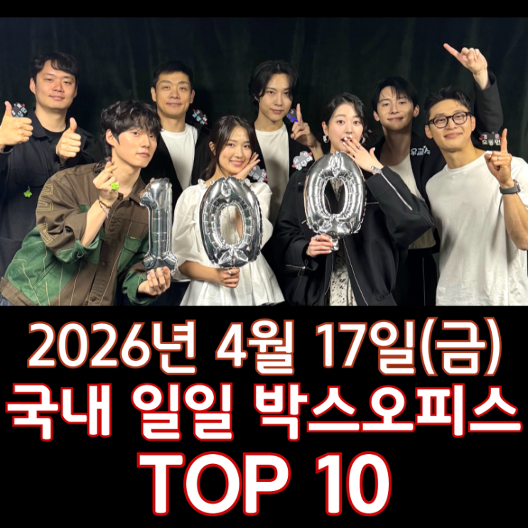  [4월 17일] 국내 박스오피스 - '살목지' 2026년 국내 개봉작 중 일곱 번째로 100만 돌파