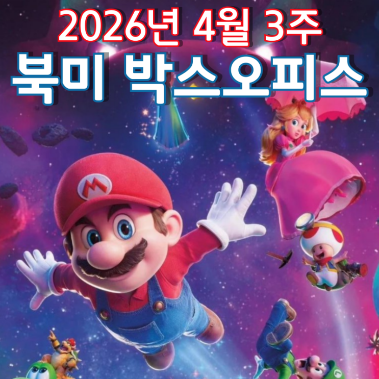  [2026년 4월 3주 북미 박스오피스] 아기 '미이라'의 공격을 제치고 정상을 지킨 '슈퍼 마리오' 흥행 파워