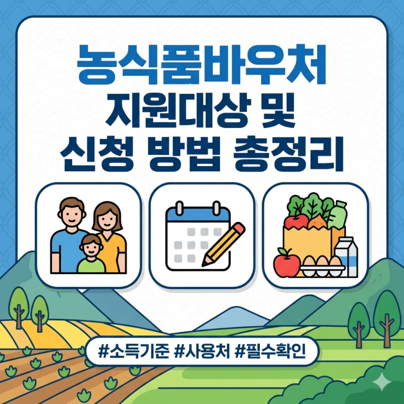 농식품바우처 지원대상 및 신청 방법 총정리