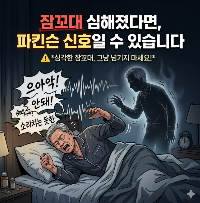 잠꼬대 심해졌다면, 파킨슨 신호일 수 있습니다