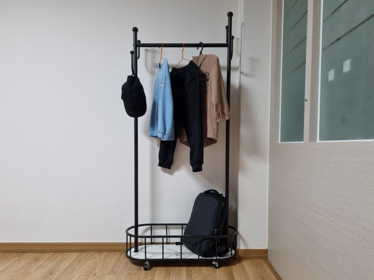  행거 스탠드 행거 이동식 행거 튼튼한 행거 옷걸이 행거 큐에이큐 선인장형 80cm 블랙 사용 후기