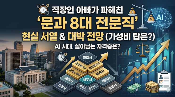  문과 8대 전문직 현실 체감 서열, 직장인 아빠가 분석해 본 가성비와 전망