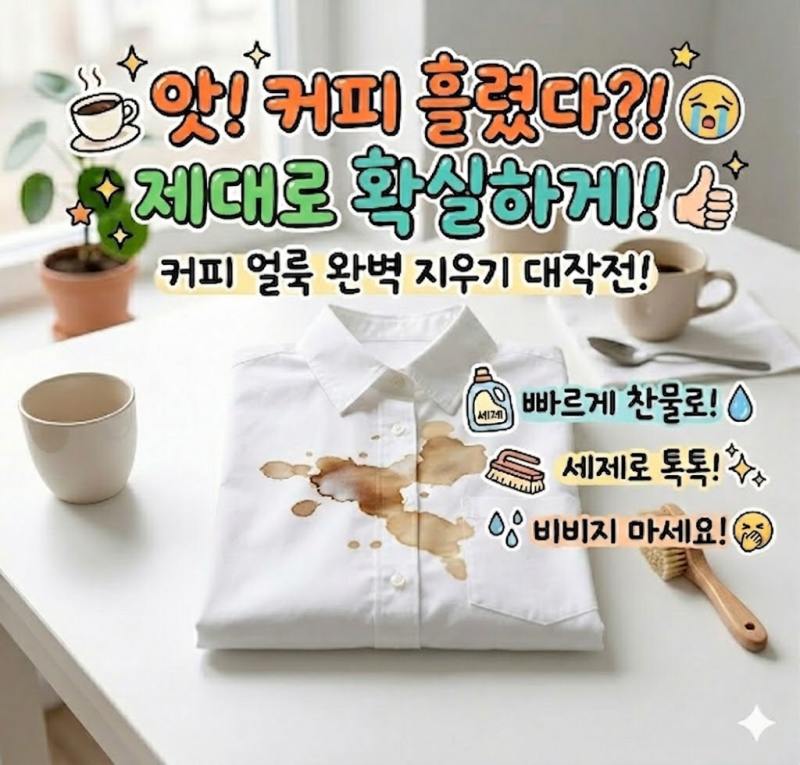 커피 얼룩 지우는 법 식초와 주방세제 꿀팁