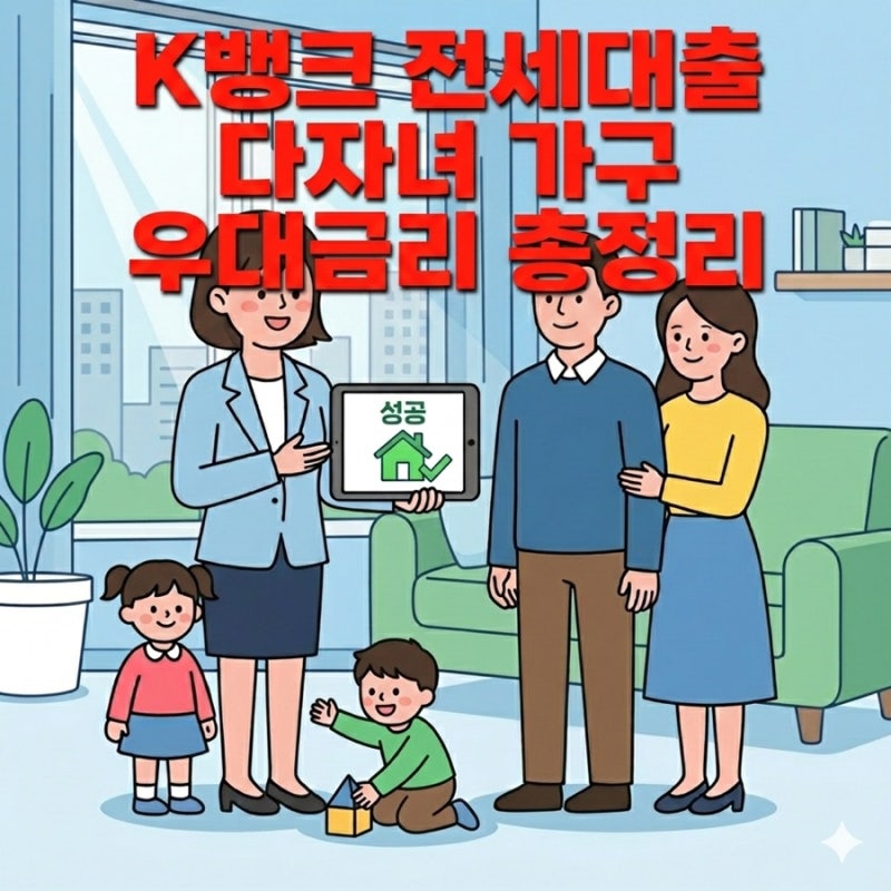 케이뱅크 전세대출 다자녀 우대금리 신설! 인뱅 유일 혜택 총정리 (2026 최신)