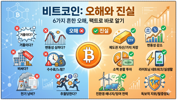  비트코인 투자 전 필독! 6가지 흔한 오해와 객관적인 진실