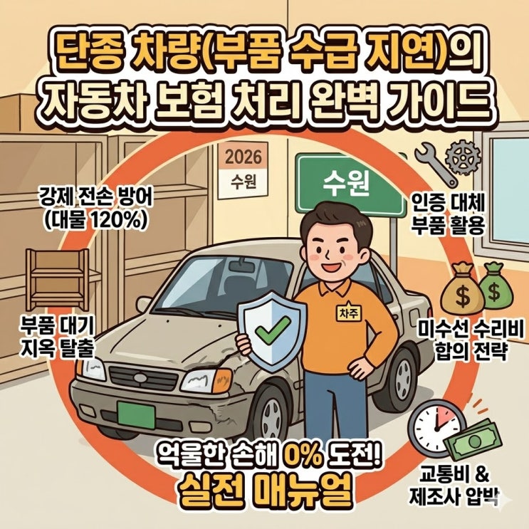  부품 없는 단종차 보험처리 실전 매뉴얼 총정리 (대체부품, 친환경특약, 제조사 보상까지)