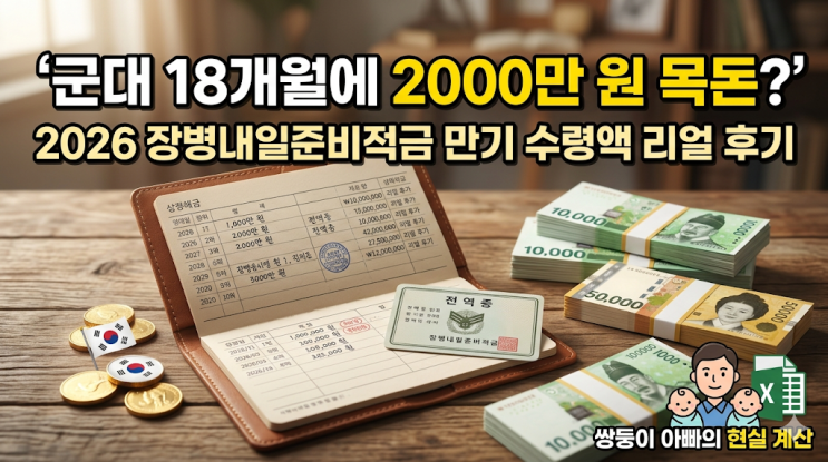  2026 장병내일준비적금 만기 수령액 2,000만 원, 쌍둥이 아빠가 대신 계산해본 현실 후기