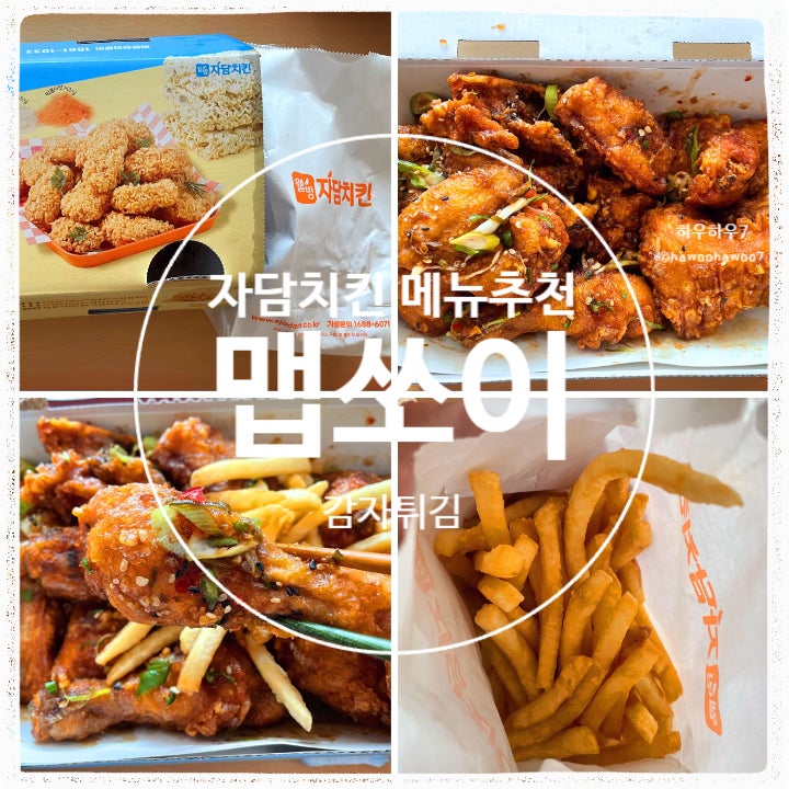  자담치킨 메뉴 추천·비추천 |  맵쏘이치킨 맛·가격·맵기 내돈내산