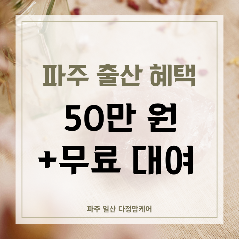 파주 출산 준비 총정리｜유축기 무료대여·산후조리비 50만원 신청 방법
