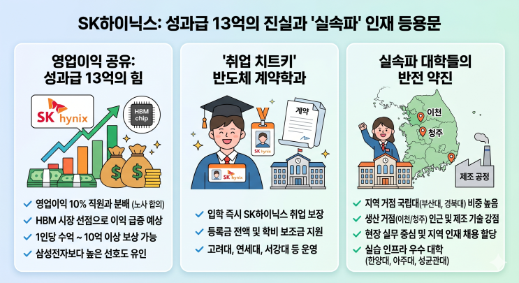  성과급 13억의 주인공은 누구? SK하이닉스가 찜한 의외의 '실속파' 대학 순위!