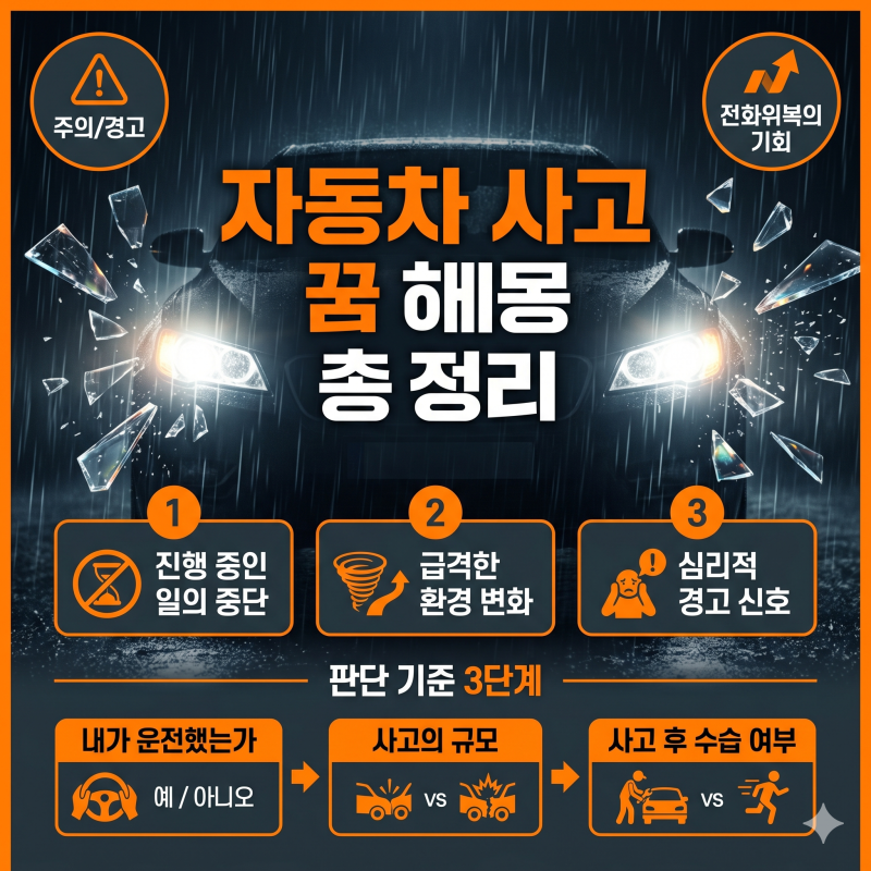 차사고나는꿈 해몽 길몽일까 흉몽일까 상황별 총정리