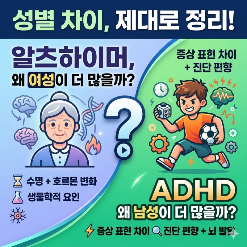 알츠하이머는 왜 여성에게 많고, ADHD는 왜 남성에게 많을까?