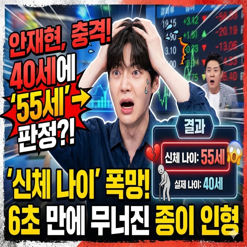 "마흔인데 55세 판정?" 안재현, 6초 만에 무너진 신체 나이... '종이 인형'의 화려한(?) 부활