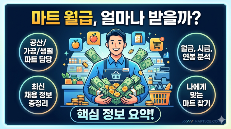  마트 취업, 월급 얼마나 받을까? 마트잡 최신 임금 정보 완벽 분석 (공산/가공/생필 파트)