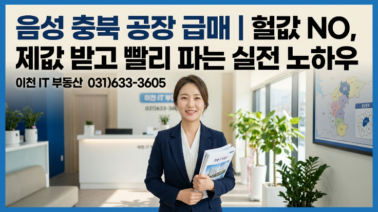 충북 음성 공장 급매 방법 ｜빠른 매도와 제값 받는 실전 노하우