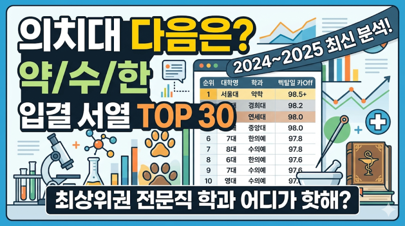 의치대 다음은 어디? 2024~2025 약대 수의대 한의대 입결 서열 TOP 30 분석 : 네이버 블로그
