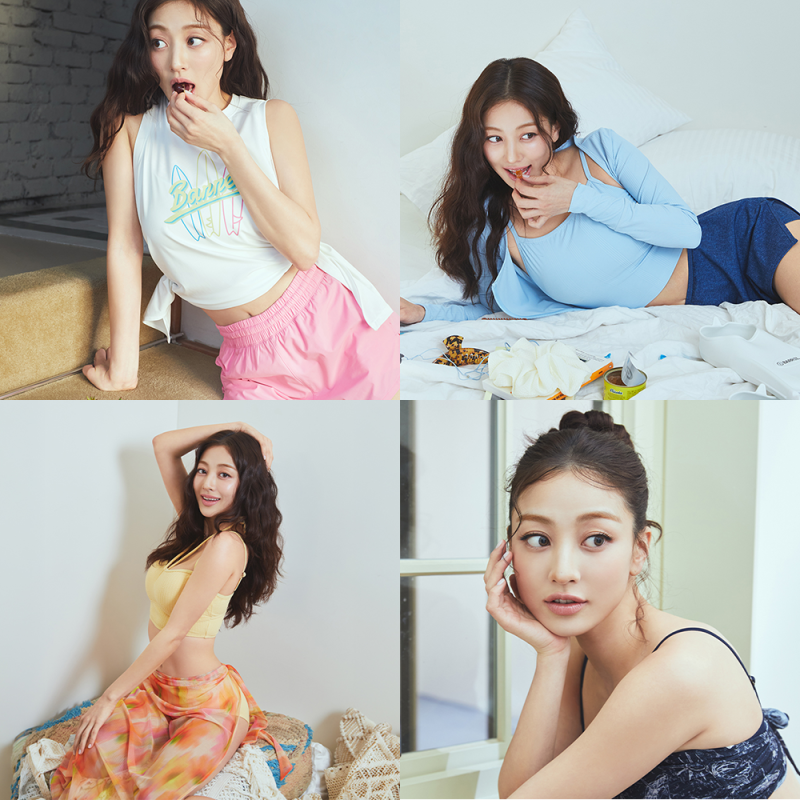 지효 배럴 수영복 화보, 여성수영복 코디 끝판왕!