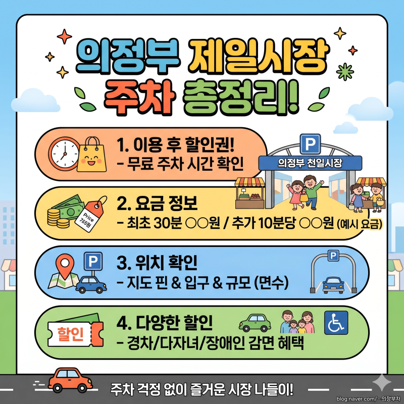 의정부 제일시장 주차장 요금 무료 공영주차장 위치 가격 할인