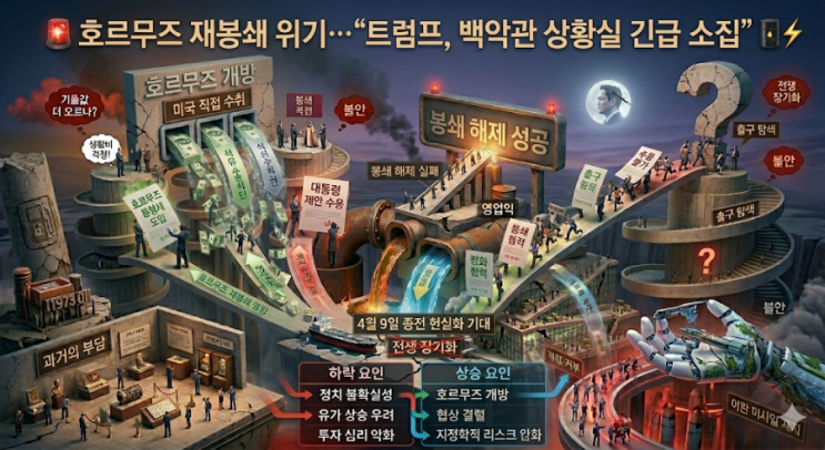호르무즈 재봉쇄 위기…"<b>트럼프</b>, 백악관 <b>상황실</b> 긴급 소집" ️